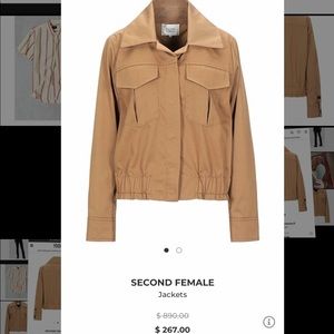 Second Female vintage retro brown bomber jacket